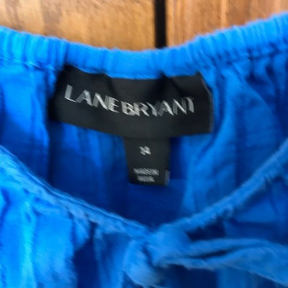 LANE BRYANT UEC Plus Size 14 Shirred Waist Cami Tank Top Summer French Blue - Picture 9 of 14